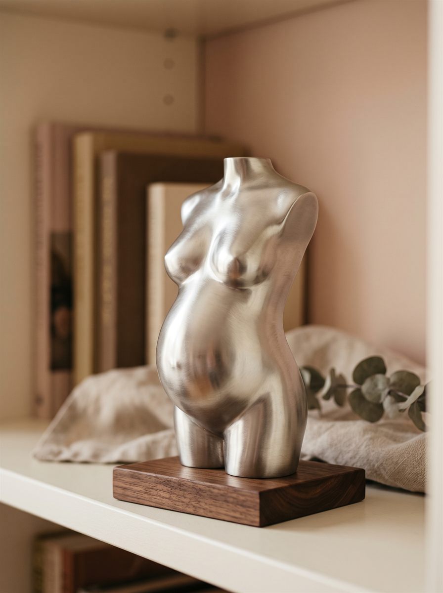 Popiersie 18 cm w powłoce chromu — Metalowe, Brzusio